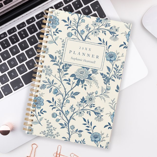 French Blue Floral Toile Pattern Name Planner (Creator Uploaded)