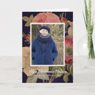 French Blue Flowers Celebration of Life Program Programme