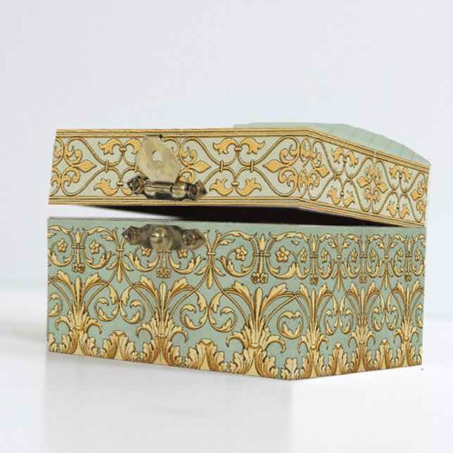 French Blue Gold Ornate Floral Pattern Decoupage  Tissue Paper (Creator Uploaded)