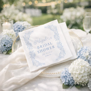  French Blue Hydrangea Bridal Shower Napkin