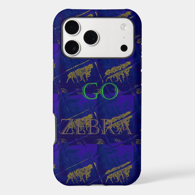 French Blue "Let's Go Zebra" Abstract Print (Back)