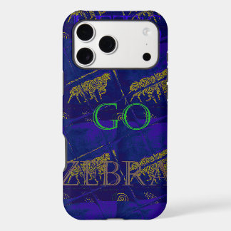 French Blue "Let's Go Zebra" Abstract Print