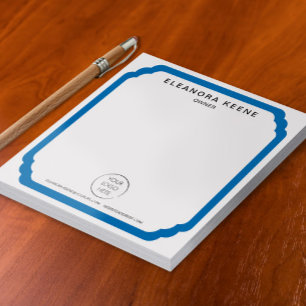 French Blue Logo, Name, Contact Info Business Notepad
