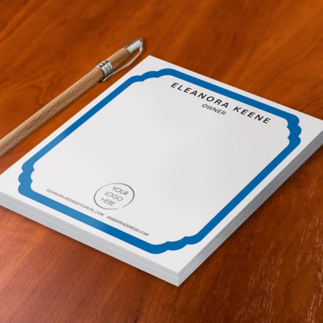 French Blue Logo, Name, Contact Info Business Notepad (Creator Uploaded)