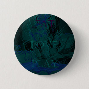 French Blue Love Eat Play Flower colours for all 6 Cm Round Badge