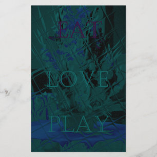 French Blue Love Eat Play Flower colours for all Stationery