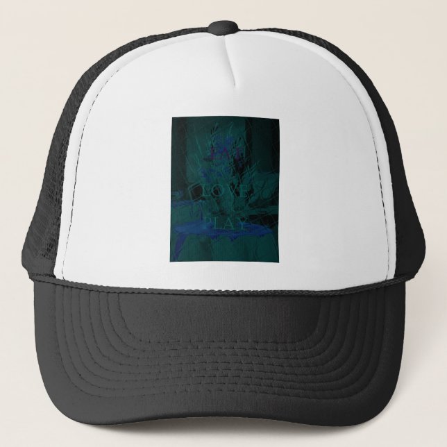 French Blue  Love Eat  Play Flower colours for all Trucker Hat (Front)