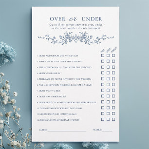 French Blue 'Over or Under' Bridal Shower Game