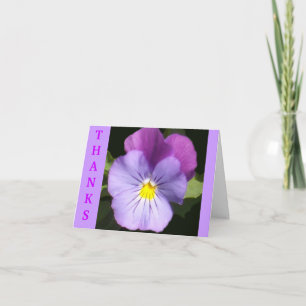 French Blue Purple Pansy Thank You Card