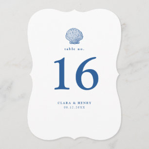 French Blue Seashell Die-Cut Table Number