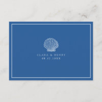 French Blue Seashell Online RSVP Enclosure Card