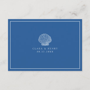 French Blue Seashell Online RSVP Enclosure Card