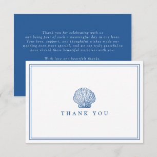 French Blue Seashell Wedding Thank You Card