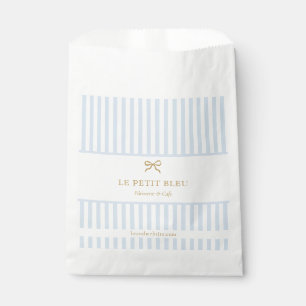 French Blue Stripes Bakery Business Website Event Favour Bags