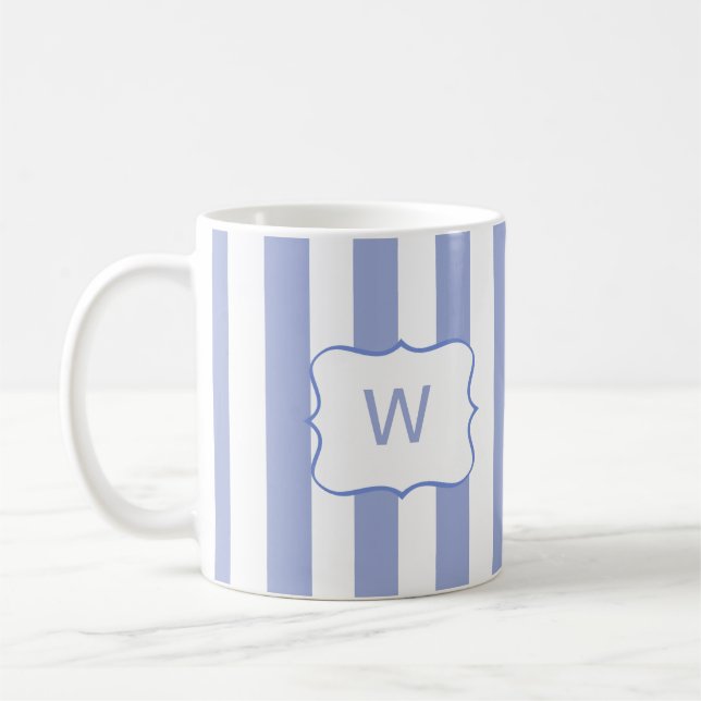 French Blue Stripes Coffee Mug (Left)