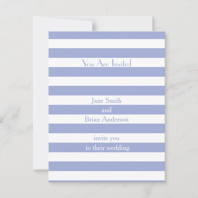 French Blue Stripes Invitation (Front)