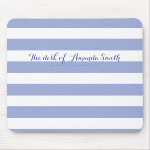French Blue Stripes Mouse Mat