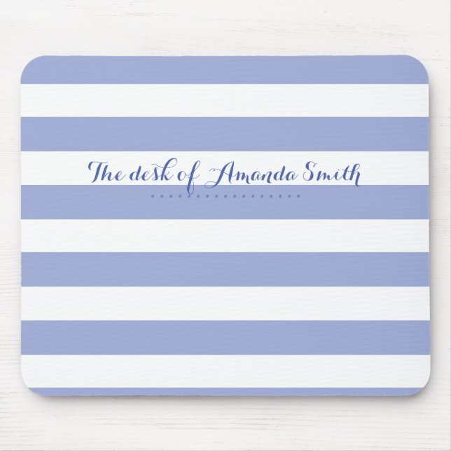 French Blue Stripes Mouse Mat (Front)