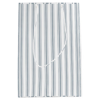 French Blue Ticking Stripe Medium Gift Bag