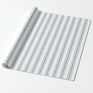 French Blue Ticking Stripe Wrapping Paper