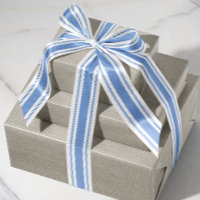 French Blue Ticking Tape Ribbon