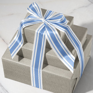 French Blue Ticking Tape Ribbon Grosgrain Ribbon