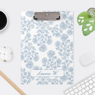 French Blue Toile Custom Clipboard for Teachers