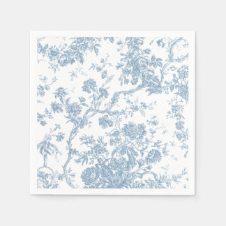 French Blue Toile de Jouy Paper Napkin