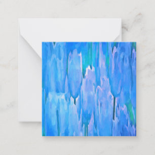 French Blue Tulips Abstract Floral Pattern Card