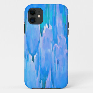 French Blue Tulips Abstract Floral Pattern iPhone 11 Case