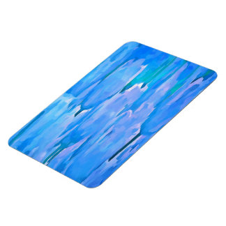 French Blue Tulips Abstract Floral Pattern Magnet