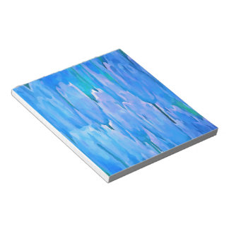 French Blue Tulips Abstract Floral Pattern Notepad