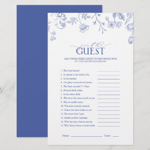French Blue & White Floral Bridal Shower Game