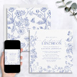 French Blue & White Victorian Bridal Luncheon Invitation<br><div class="desc">The French Blue & White Victorian Floral Bridal Luncheon is the perfect combination of traditional and modern style. The classic hand drawn blue Victorian florals are a timeless design, featuring exquisite garden flowers, buzzing bees, and delicate butterflies – perfect for a stylish bridal Luncheon. Combining traditional beauty with modern hand...</div>