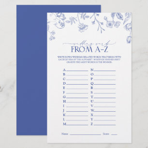French Blue & White Victorian Bridal Shower Game