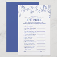 French Blue & White Victorian Bridal Shower Game