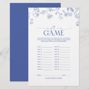 French Blue & White Victorian Bridal Shower Game