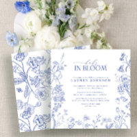 French Blue & White Victorian Floral Baby In Bloom