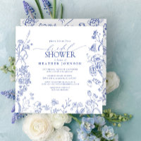 French Blue & White Victorian Floral Bridal Shower