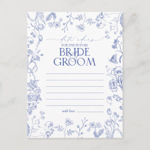 French Blue & White Victorian Floral Date Ideas Postcard