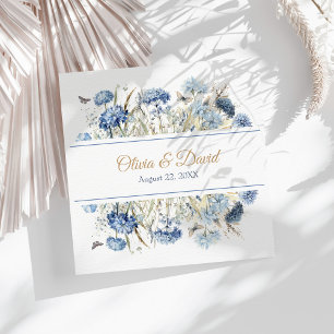 French Blue Wildflower Meadow Wedding Napkins