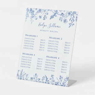 French Blue Wildflowers Price List Pedestal Sign