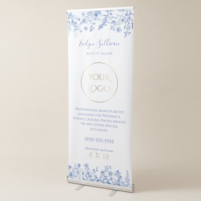 French blue wildflowers retractable banner (3/4)