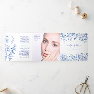 French blue wildflowers trifold brochure