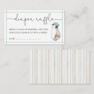 French Bonjour Bebe Gender Neutral Diaper Raffle Enclosure Card