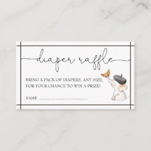 French Bonjour Bebe Gender Neutral Diaper Raffle Enclosure Card