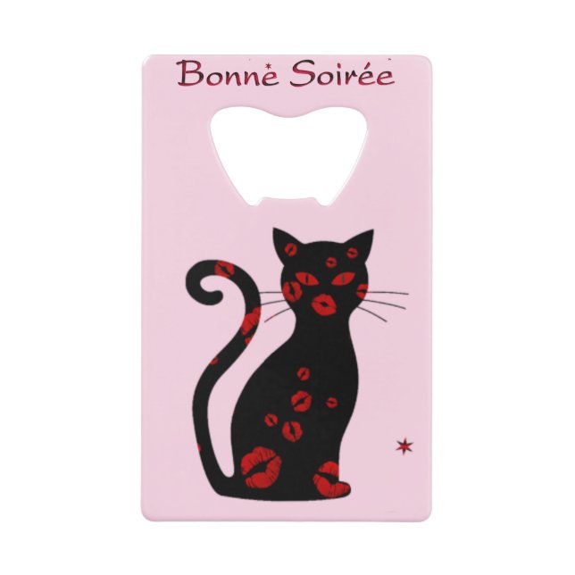 French:Bonne Soiree Credit Card Bottle Opener (Front)