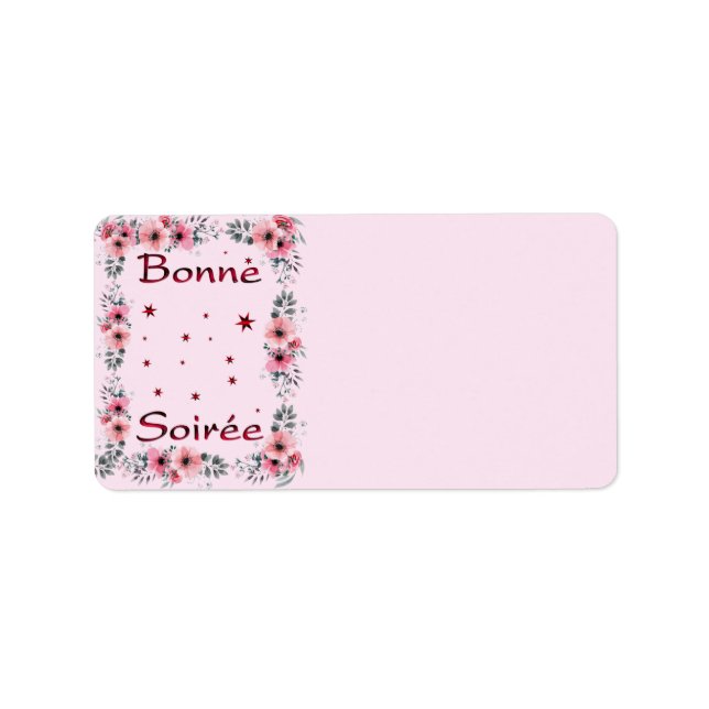 French:Bonne Soiree Return Address Label (Front)