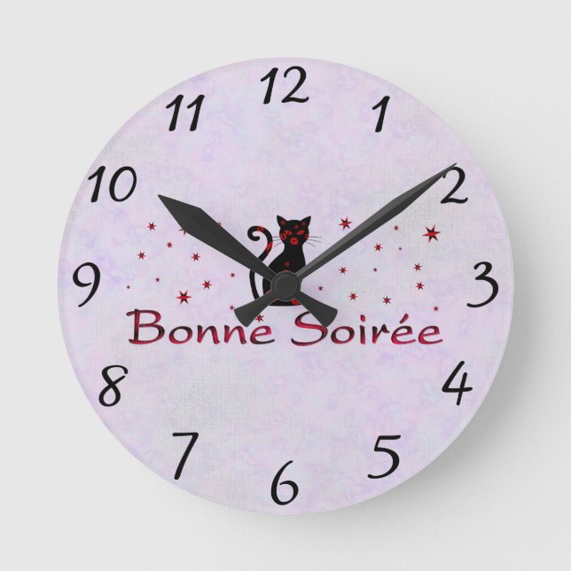 French:Bonne Soiree Round Clock (Front)