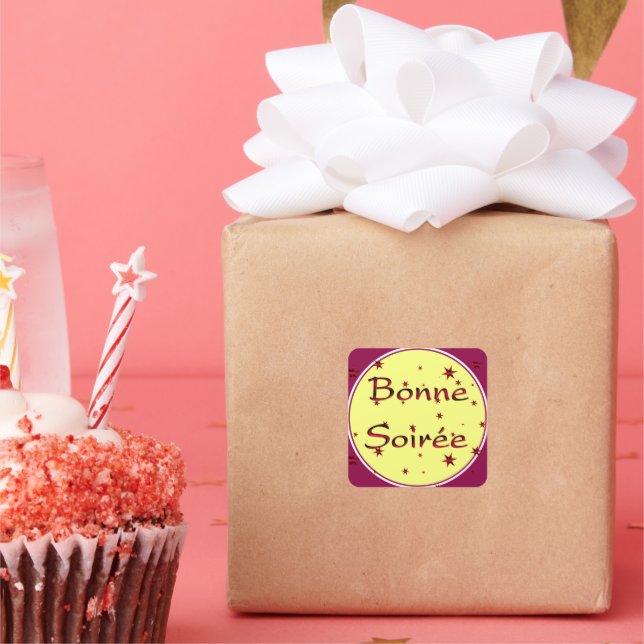 French:Bonne Soiree Square Sticker (Party)